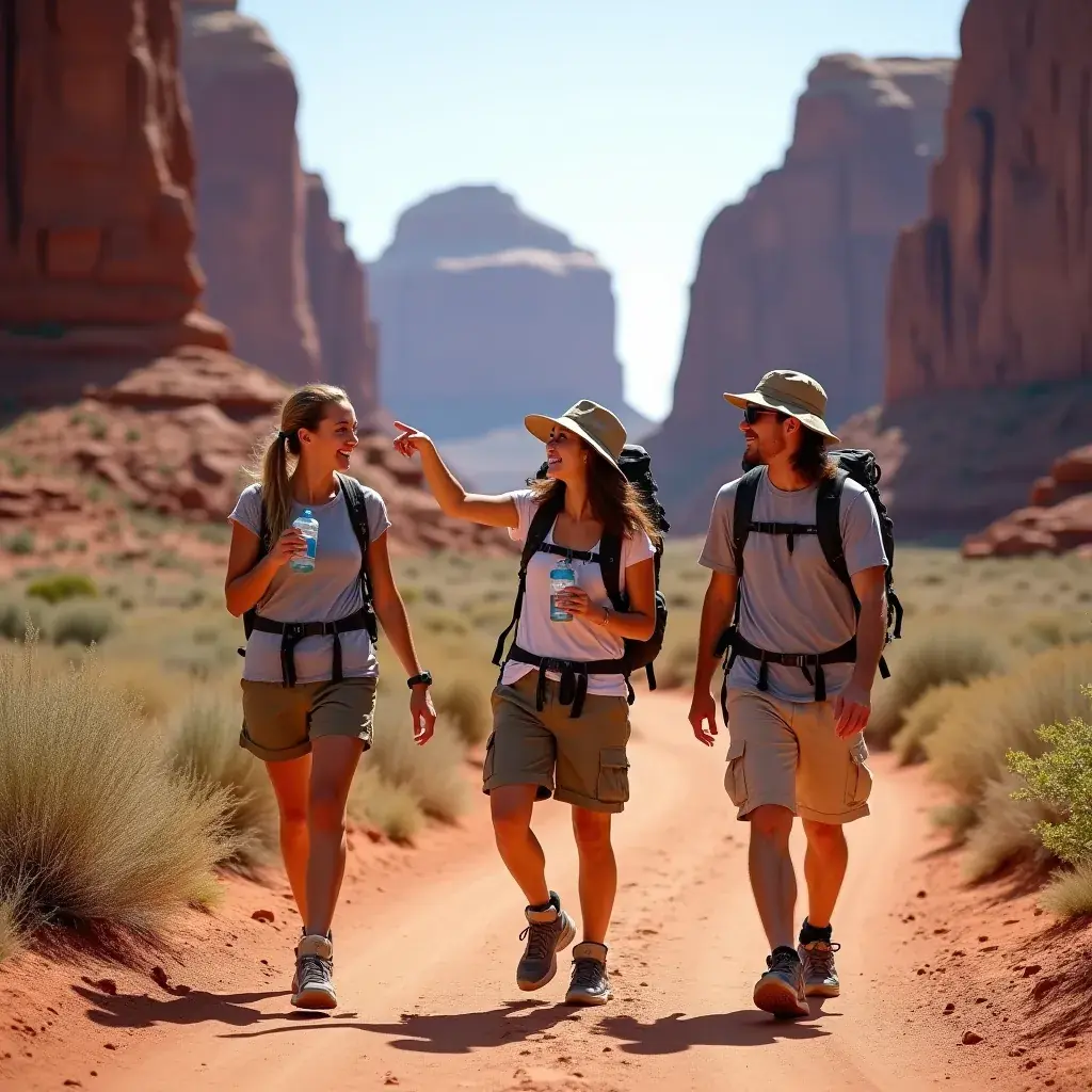 Засушливый пустынный ландшафт Юты с характерными формациями гор